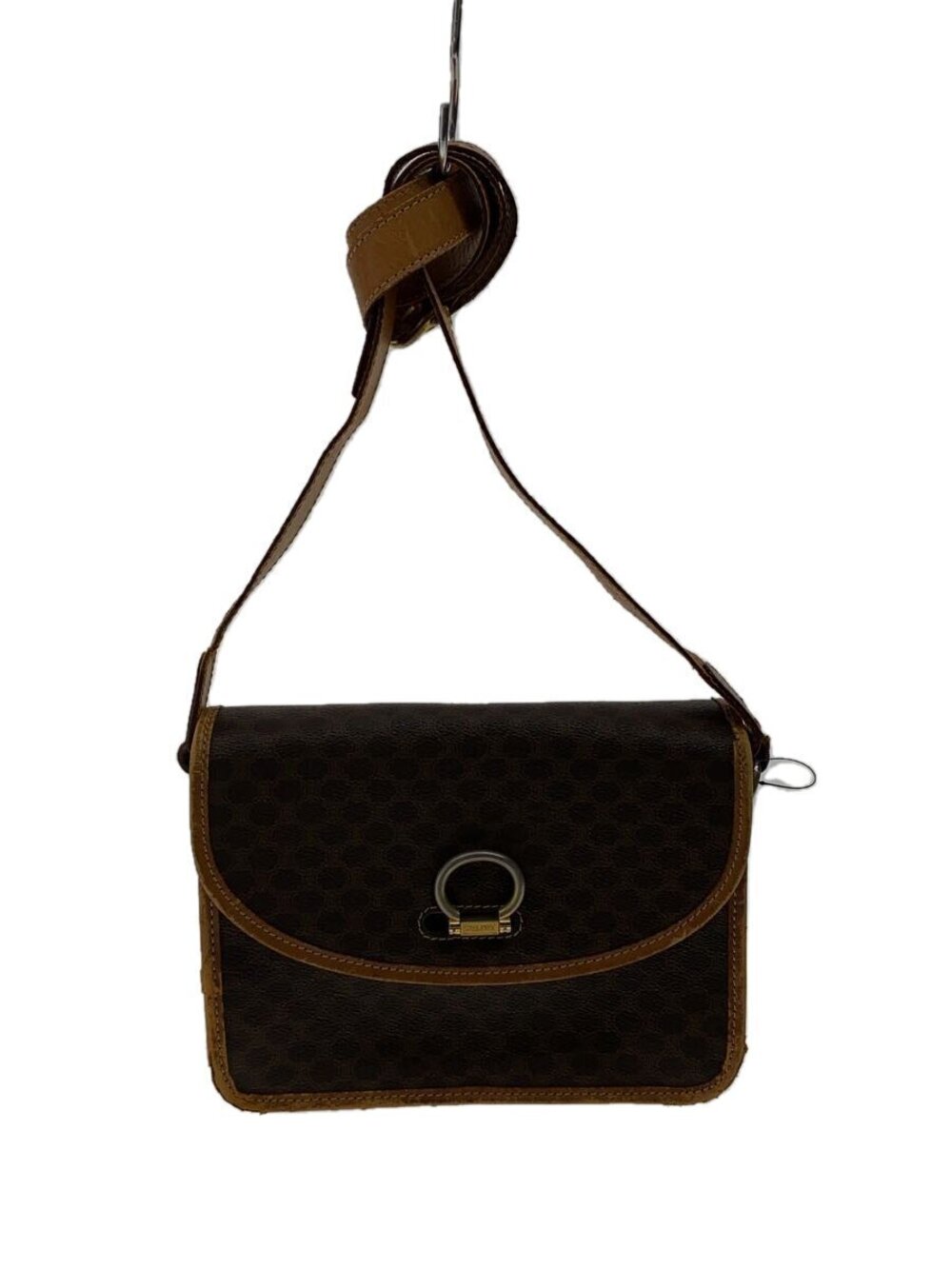 Celine Shoulder Bag Brown All over Macadam